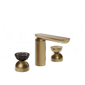 Gessi Perle Смеситель для раковины на 3 отв., без д/к, излив 13,2 см, цвет: warm bronze brushed PVD 74896#726