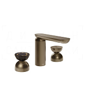 Gessi Perle Смеситель для раковины на 3 отв., без д/к, излив 13,2 см, цвет: coffee bronze brushed 74896#761