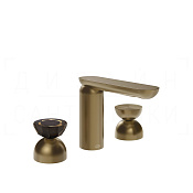 Gessi Perle Смеситель для раковины на 3 отв., без д/к, излив 13,2 см, цвет: deep bronze brushed PVD 74896#791