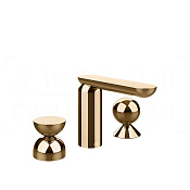 Gessi Perle Смеситель для раковины на 3 отв., без д/к, излив 13,2 см, цвет: warm bronze PVD 74908#735