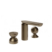 Gessi Perle Смеситель для раковины на 3 отв., без д/к, излив 13,2 см, цвет: coffee bronze brushed 74908#761