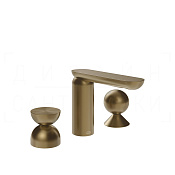 Gessi Perle Смеситель для раковины на 3 отв., без д/к, излив 13,2 см, цвет: deep bronze brushed PVD 74908#791