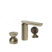 Gessi Perle Смеситель для раковины на 3 отв., без д/к, излив 13,2 см, цвет: finox brushed nickel 74918#149