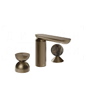 Gessi Perle Смеситель для раковины на 3 отв., без д/к, излив 13,2 см, цвет: coffee bronze brushed 74918#761