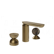 Gessi Perle Смеситель для раковины на 3 отв., без д/к, излив 13,2 см, цвет: deep bronze brushed PVD 74918#791