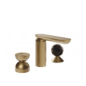 Gessi Perle Смеситель для раковины на 3 отв., без д/к, излив 13,2 см, цвет: warm bronze brushed PVD 74928#726