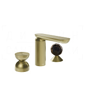 Gessi Perle Смеситель для раковины на 3 отв., без д/к, излив 13,2 см, цвет: brushed brass PVD 74928#727