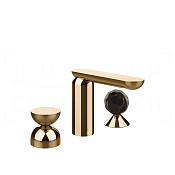 Gessi Perle Смеситель для раковины на 3 отв., без д/к, излив 13,2 см, цвет: warm bronze PVD 74928#735