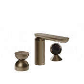 Gessi Perle Смеситель для раковины на 3 отв., без д/к, излив 13,2 см, цвет: coffee bronze brushed 74928#761