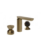 Gessi Perle Смеситель для раковины на 3 отв., без д/к, излив 13,2 см, цвет: deep bronze brushed PVD 74928#791