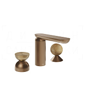 Gessi Perle Смеситель для раковины на 3 отв., без д/к, излив 13,2 см, цвет: copper brushed PVD 74938#708