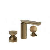 Gessi Perle Смеситель для раковины на 3 отв., без д/к, излив 13,2 см, цвет: deep bronze brushed PVD 74938#791