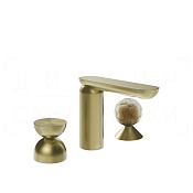 Gessi Perle Смеситель для раковины на 3 отв., без д/к, излив 13,2 см, цвет: brushed brass PVD 74948#727