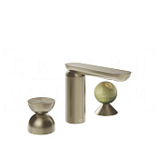 Gessi Perle Смеситель для раковины на 3 отв., без д/к, излив 13,2 см, цвет: finox brushed nickel 74958#149