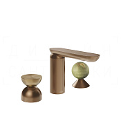 Gessi Perle Смеситель для раковины на 3 отв., без д/к, излив 13,2 см, цвет: copper brushed PVD 74958#708