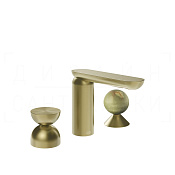Gessi Perle Смеситель для раковины на 3 отв., без д/к, излив 13,2 см, цвет: brushed brass PVD 74958#727