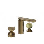 Gessi Perle Смеситель для раковины на 3 отв., без д/к, излив 13,2 см, цвет: deep bronze brushed PVD 74958#791