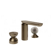 Gessi Perle Смеситель для раковины на 3 отв., без д/к, излив 13,2 см, цвет: coffee bronze brushed 74968#761