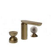 Gessi Perle Смеситель для раковины на 3 отв., без д/к, излив 13,2 см, цвет: deep bronze brushed PVD 74968#791