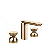 Gessi Perle Смеситель для раковины на 3 отв., без д/к, излив 13,2 см, цвет: warm bronze PVD 74996#735