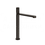 Gessi Pelle Tresse Смеситель для раковины высокий, без д/к, излив 26,3 см, цвет: black metal brushed 78004#707