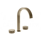 Gessi Pelle Tresse Смеситель для раковины на 3 отв., без д/к, излив 17,5 см, цвет: finox nickel 78013#149