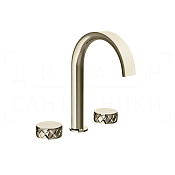 Gessi Pelle Tresse Смеситель для раковины на 3 отв., без д/к, излив 17,5 см, цвет: nickel PVD 78013#720