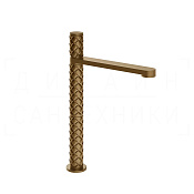 Gessi Pelle Tresse Смеситель для раковины высокий, с д/к, излив 26,3 см, цвет: deep bronze brushed 78053#791