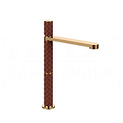 Gessi Pelle Tresse Смеситель для раковины высокий, излив 26,3 см, цвет: red cherry/warm bronze PVD 78204#430
