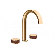 Gessi Pelle Tresse Смеситель для раковины на 3 отв., излив 17,5 см, цвет: red cherry/warm bronze PVD 78213#430