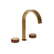Gessi Pelle Tresse Смеситель для раковины на 3 отв., излив 17,5 см, цвет: red cherry/warm bronze 78213#431