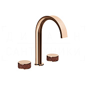 Gessi Pelle Tresse Смеситель для раковины на 3 отв., без д/к, излив 17,5 см, цвет: red cherry/copper 78213#444
