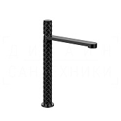 Gessi Pelle Tresse Смеситель для раковины высокий, с д/к, излив 26,3 см, цвет: nero/black metal PVD 78253#439