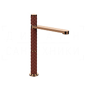 Gessi Pelle Tresse Смеситель для раковины высокий, с д/к, излив 26,3 см, цвет: red cherry/copper PVD 78253#444