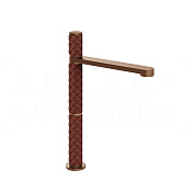 Gessi Pelle Tresse Смеситель для раковины высокий, с д/к, излив 26,3 см, цвет: red cherry/copper PVD 78253#445