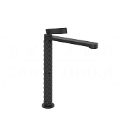 Gessi Pelle Laccetto Смеситель для раковины высокий, без дон. кл., излив 26,3 см, цвет: matte black 78304#299