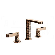 Gessi Pelle Laccetto Смеситель для раковины на 3 отв., без д/к, излив 12,3 см, цвет: copper PVD 78314#030