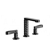 Gessi Pelle Laccetto Смеситель для раковины на 3 отв., без д/к, излив 12,3 см, цвет: black metal PVD 78314#706