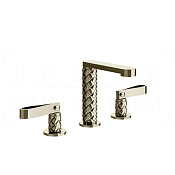 Gessi Pelle Laccetto Смеситель для раковины на 3 отв., без д/к, излив 12,3 см, цвет: nickel PVD 78314#720
