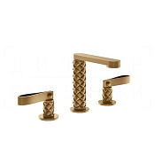 Gessi Pelle Laccetto Смеситель для раковины на 3 отв., без д/к, излив 12,3 см, цвет: warm bronze PVD 78314#726