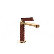 Gessi Pelle Laccetto Смеситель для раковины без д/к, излив 12,3 см, цвет: red cherry/warm bronze PVD 78402#430