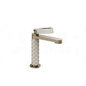 Gessi Pelle Laccetto Смеситель для раковины без д/к, излив 12,3 см, цвет: creme/finox brushed nickel 78402#432