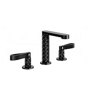 Gessi Pelle Laccetto Смеситель для раковины на 3 отв., излив 12,3 см, цвет: nero/black metal PVD 78414#439