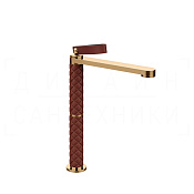 Gessi Pelle Laccetto Смеситель для раковины высокий, излив 26,3 см, цвет: red cherry/warm bronze PVD 78453#430