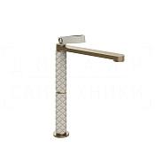 Gessi Pelle Laccetto Смеситель для раковины высокий, излив 26,3 см, цвет: creme/finox brushed nickel 78453#432