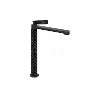Gessi Pelle Laccetto Смеситель для раковины высокий, с д/к, излив 26,3 см, цвет: nero/matte black 78453#438
