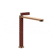 Gessi Pelle Laccetto Смеситель для раковины высокий, с д/к, излив 26,3 см, цвет: red cherry/copper 78453#444
