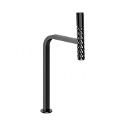 Gessi Pelle Tresse Смеситель для раковины высокий, без д/к, излив 27,4 см, цвет: black metal PVD 78504#706