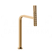 Gessi Pelle Tresse Смеситель для раковины высокий, без д/к, излив 27,4 см, цвет: warm bronze PVD 78504#735