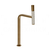 Gessi Pelle Tresse Смеситель для раковины высокий, с д/к, излив 27,4 см, цвет: creme/deep bronze PVD 78653#448